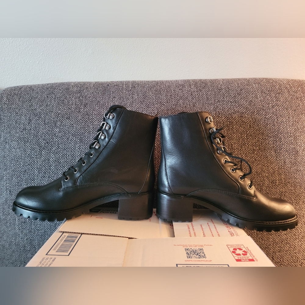 Madewell The Julien Lace Up Lugsole Boots Women sz 5.5 Combat Style Leather - Picture 4 of 7